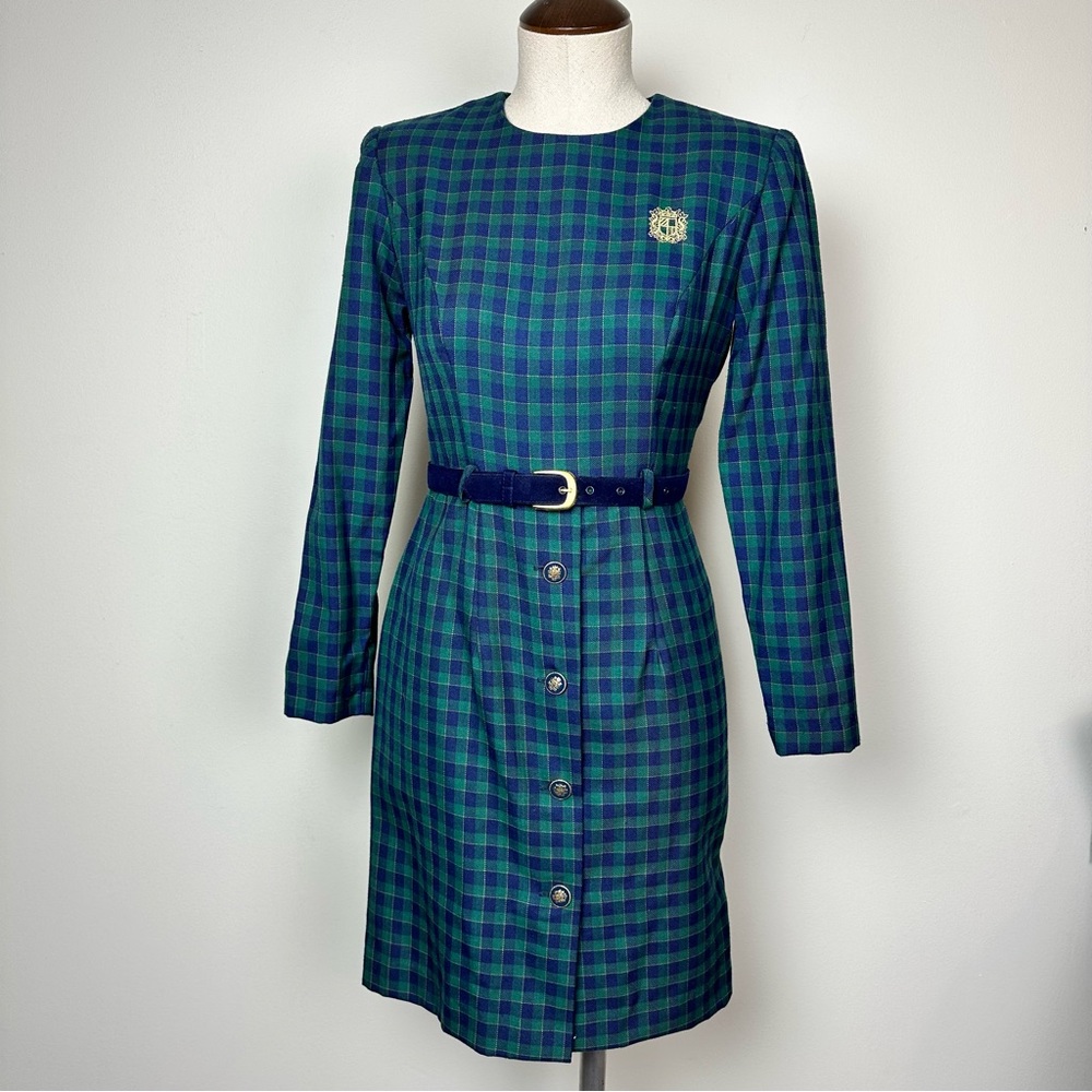 Vintage Plaid Dress with Belt